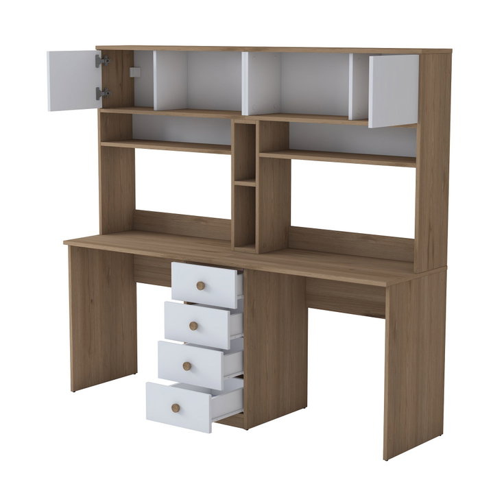 Hanah Home Escritorio de Estudio HA130 - 4017 Nogal y Blanco